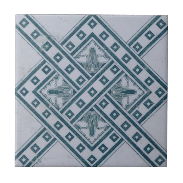 Cross and Blue Grey Squares Weave Tile (Front)