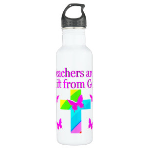 CROSS AND BUTTERFLY TEACHERS BLESSING DESIGN 710 ML WATER BOTTLE