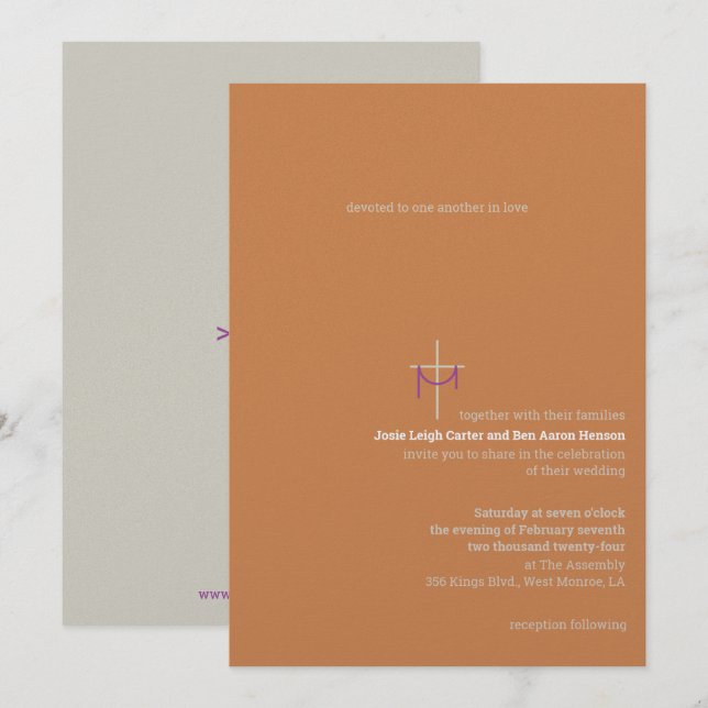 Cross and Cloth Wedding Invitation (Front/Back)