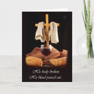 Cross and Communion Easter Design Greeting Card