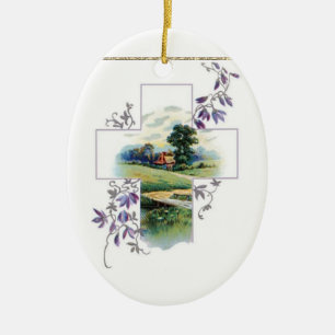 Cross And Country Cottage Ceramic Ornament