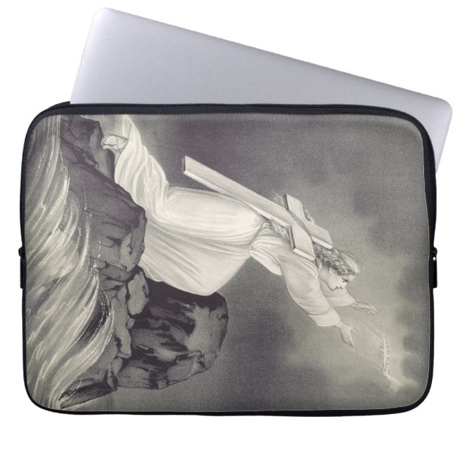 Cross and Crown Christian symbol  Laptop Sleeve (Front)
