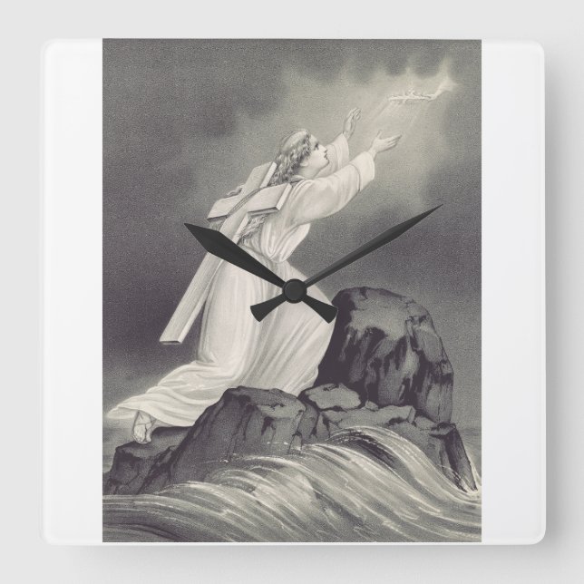 Cross and Crown Christian symbol  Square Wall Clock (Front)