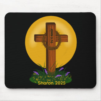 Cross and Crown of Thorns Mouse Mat