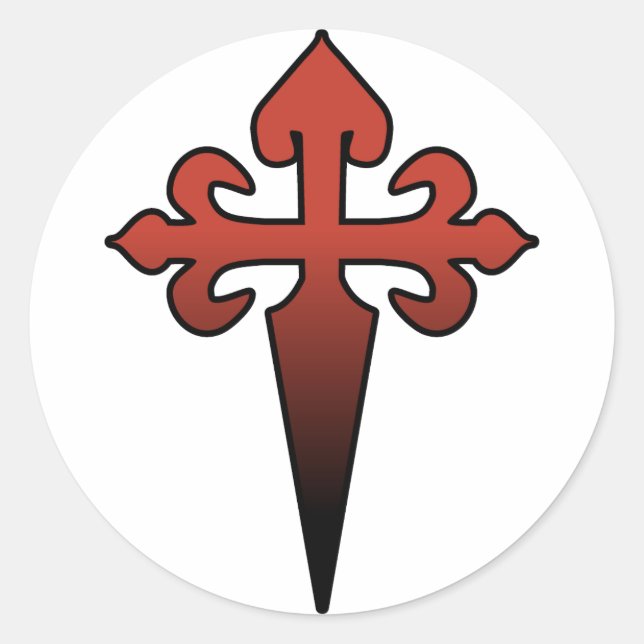Cross and Dagger Classic Round Sticker (Front)