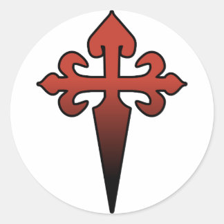 Cross and Dagger Classic Round Sticker