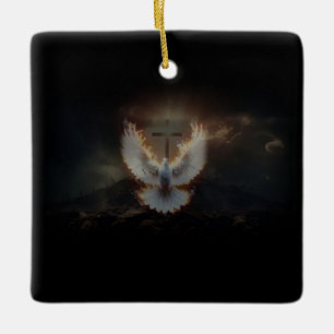 Cross and Dove Ornament