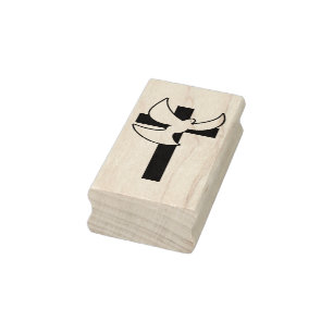 Cross and Dove Rubber Stamp