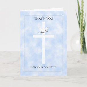 Cross and Dove Sympathy Thank You Card