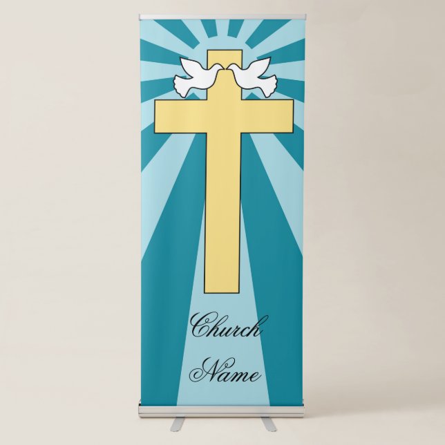 Cross and doves retractable banner (Front)