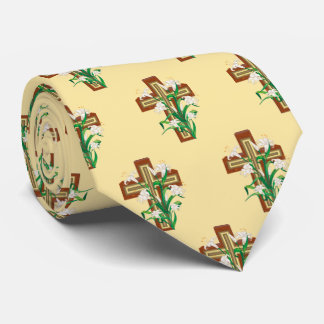 Cross and Easter Lillies Tie