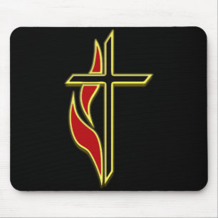 CROSS AND FLAME MOUSE MAT