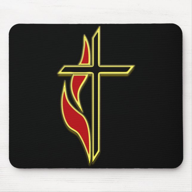 CROSS AND FLAME MOUSE MAT (Front)