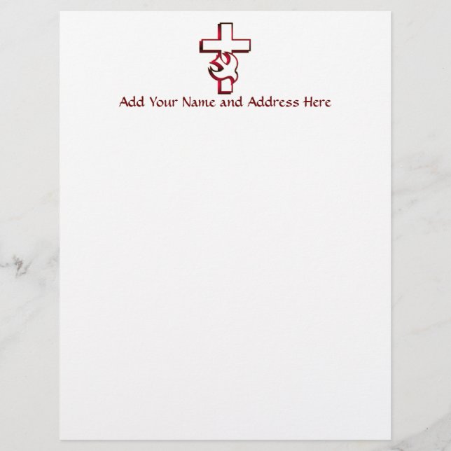 Cross and Holy Spirit / Holy Ghost Custom Letterhead (Front)