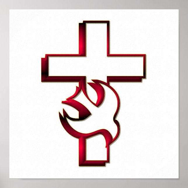 Cross and Holy Spirit / Holy Ghost Poster (Front)
