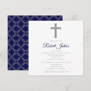 Cross and Quatrefoil Confirmation Invitation
