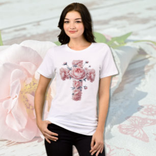 Cross and Soft Roses Tri-Blend Shirt