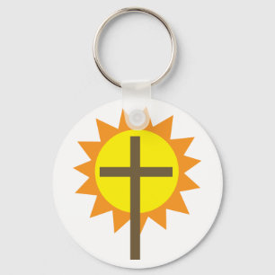 Cross And Sunshine Key Ring