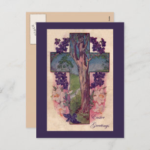 Cross and Tree Christian Postcard