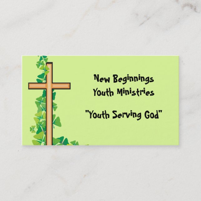 Cross and Vine Christian Business Cards (Front)
