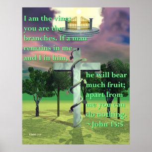 Cross and Vine Poster