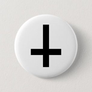 Cross antichrist 6 cm round badge