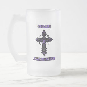 Cross/Awareness...Chiari Frosted Glass Beer Mug