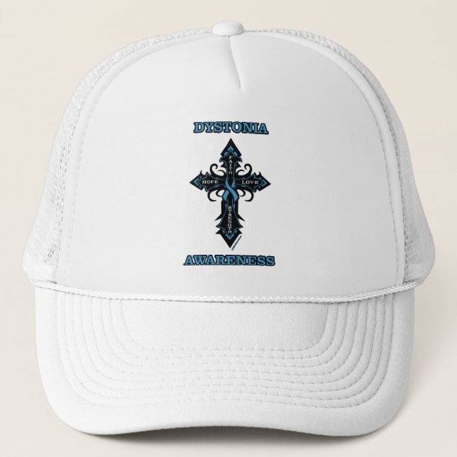 Cross/Awareness...Dystonia Trucker Hat (Front)