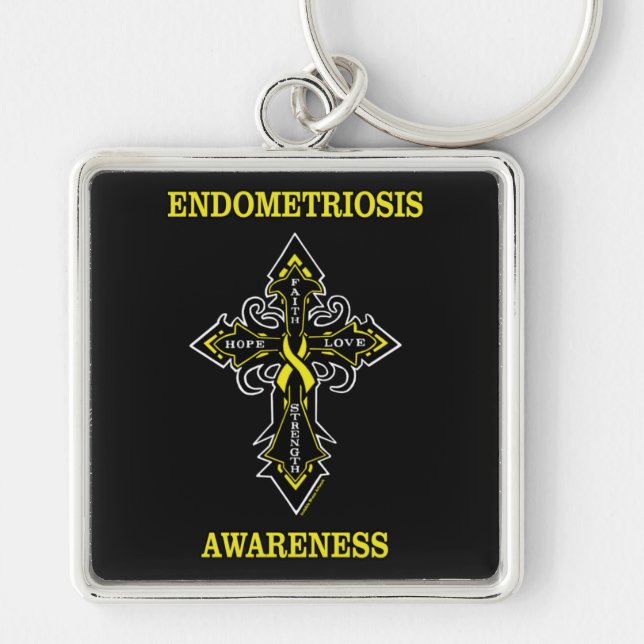 Cross/Awareness...Endometriosis Key Ring (Front)
