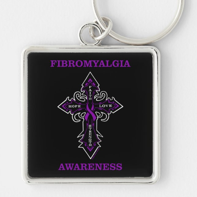 Cross/Awareness...Fibro Keychain (Front)