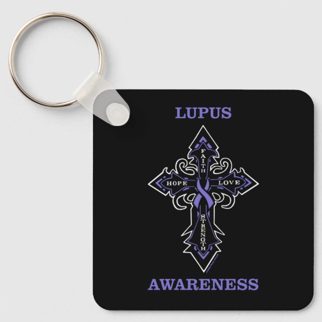 Cross/Awareness...Lupus Key Ring (Front)