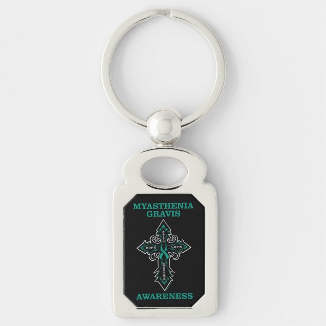 Cross/Awareness...Myasthenia Gravis Key Ring (Front)