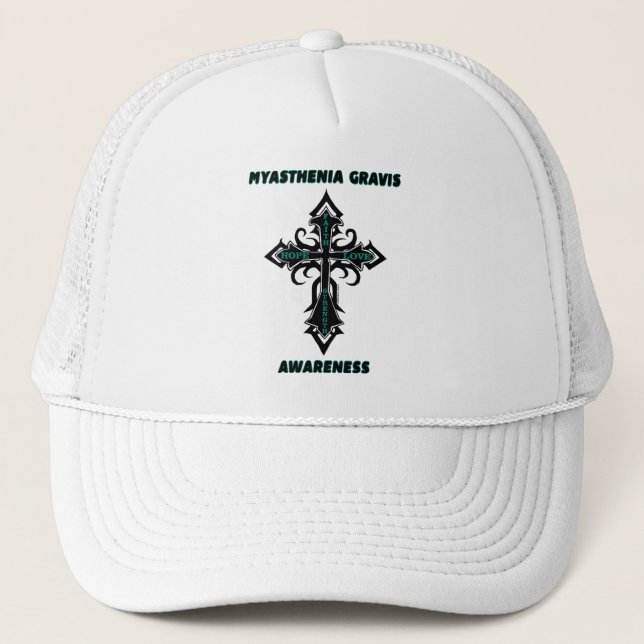 Cross/Awareness...Myasthenia Gravis Trucker Hat (Front)
