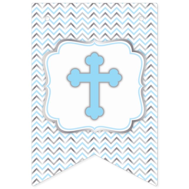 Cross Banner-Blue & Silver Bunting (First Flag)