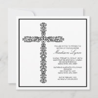 Cross Baptism Christening Baby Baptism Inviation