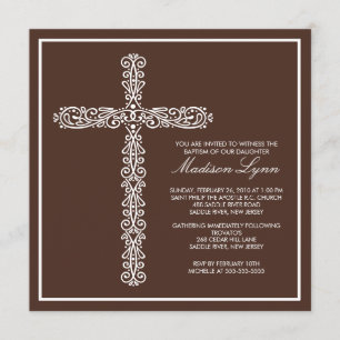 Cross Baptism Christening Baby Baptism Inviation Invitation