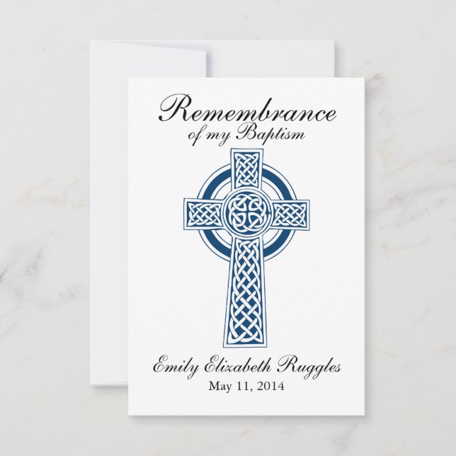 Cross - Baptism Christening Prayer Card (Front)