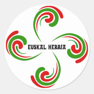 Cross Basque Classic Round Sticker