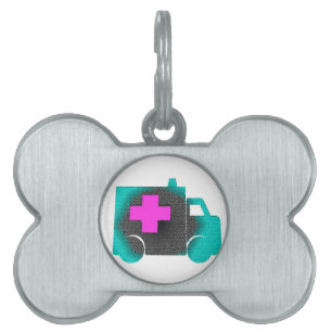cross blue ambulance nurse emt doctor medical pet tag