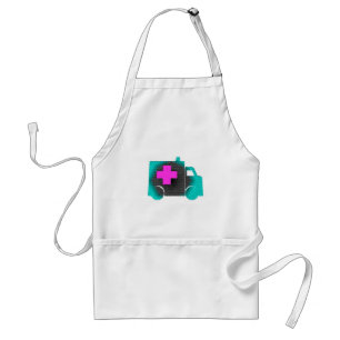cross blue ambulance nurse emt doctor medical standard apron