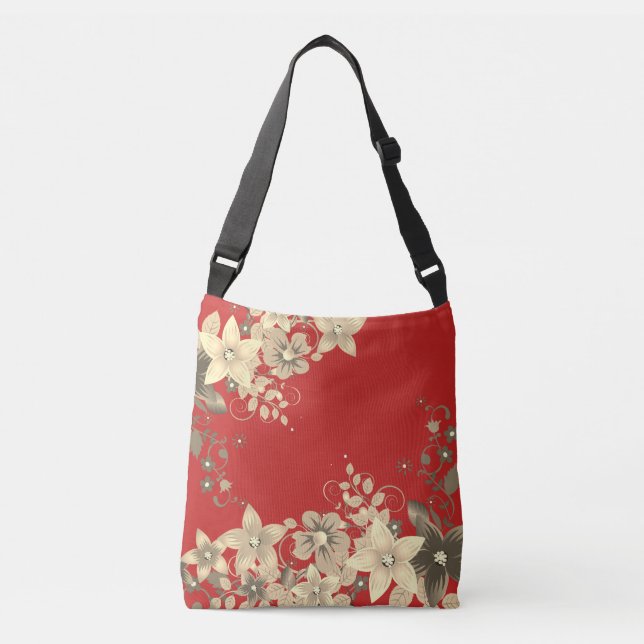 Cross Body Bag,classic flowered design ,modern Crossbody Bag (Front)