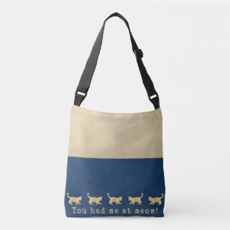 Cross Body Bag Gold Cats You had me at Meow