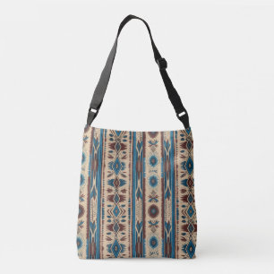 Cross Body Bag in Blue Native American Patterns