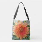 Cross body bag with orange dahlias