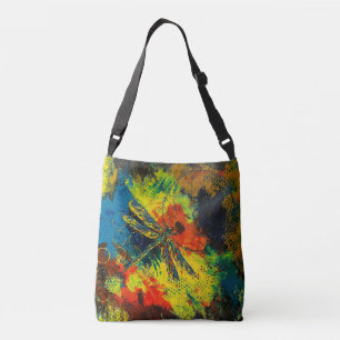 Cross Body Dragonfly Abstract Art Bag