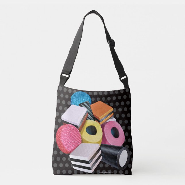 Cross body Tote. Candy Allsorts cascade Crossbody Bag (Front)