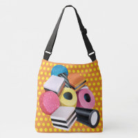 Cross body Tote. Candy Allsorts cascade Orange