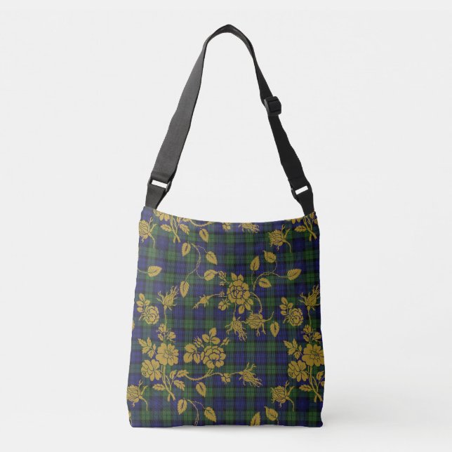 Cross Body Tote in Blackwatch Rococo Tartan (Front)