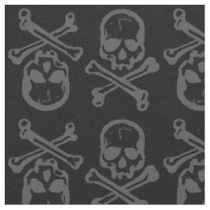cross bones and skull yard fabric