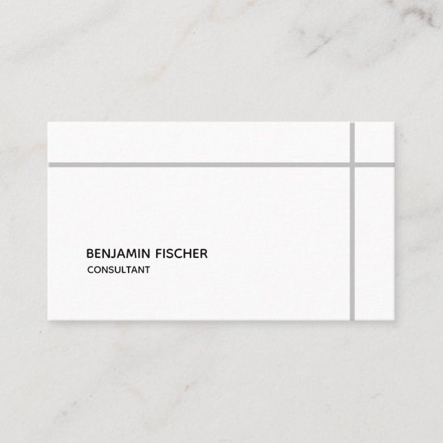 Cross Bordered Simple Modern Minimal Business Card (Front)